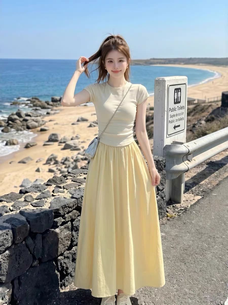 초기 여름 2026 슈퍼 화재 한 부서 여름 ootd 아름다운 착용 가져 가라. 전체 집합 작은 점프 슈트 치마 투피스 슈트 여성 상세 이미지 4