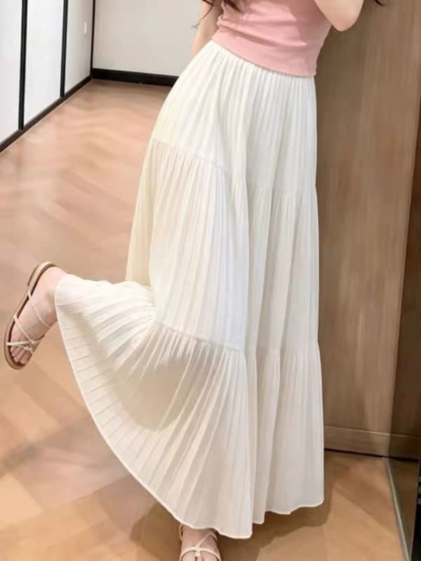 여름 ootd 착용 가져 가라. 전체 집합 2026 새로운 부드러운 한 부서 바람 핑크색 반팔 티셔츠 반신 치마 세트 상세 이미지 4