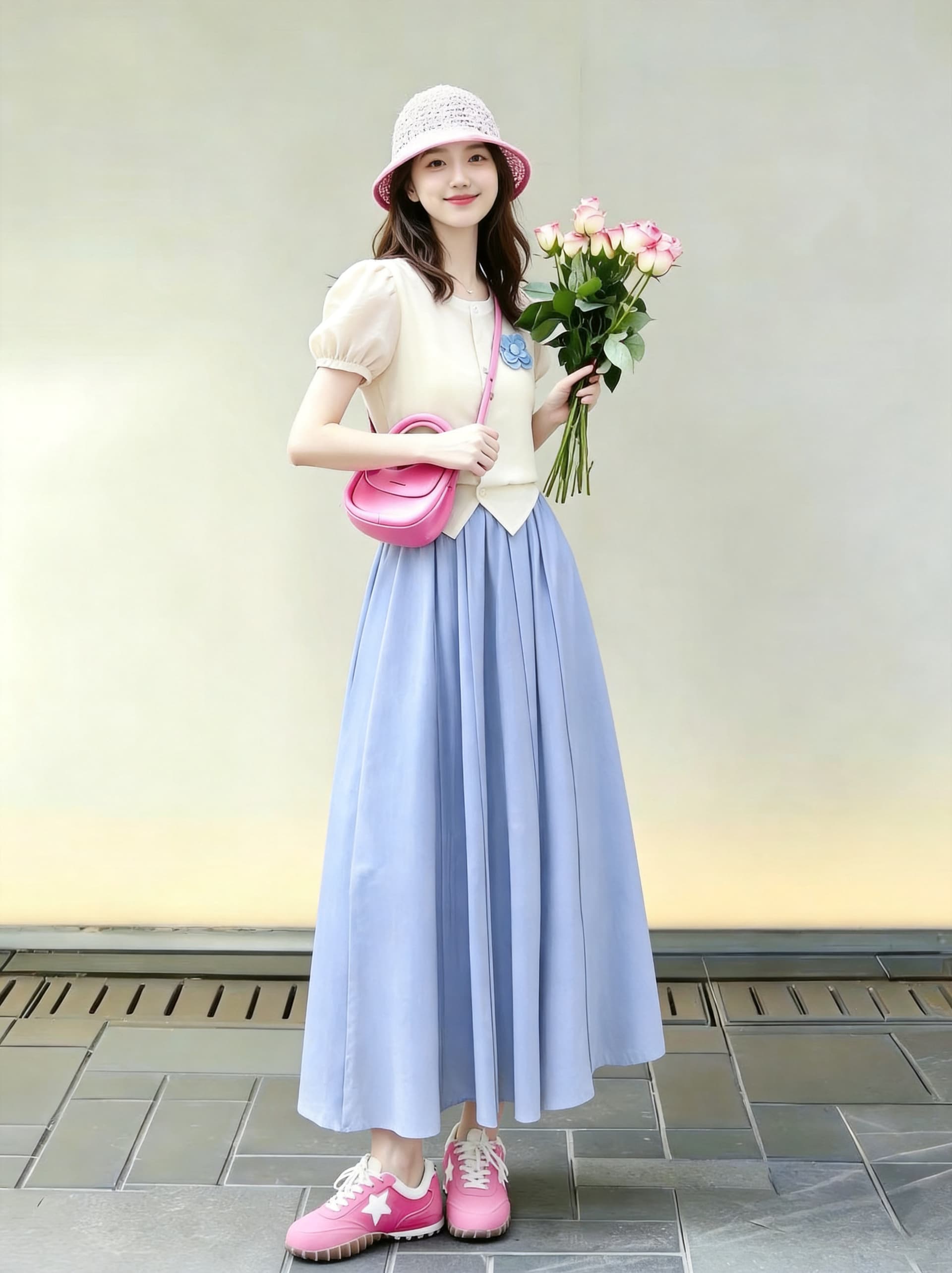 2026 슈퍼 화재 여름 드레스 연령 감소 ootd 착용 가져 가라. 전체 집합 검정색 3 차원 꽃 오픈 가디건 반신 스커트 투피스 슈트 상세 이미지 3