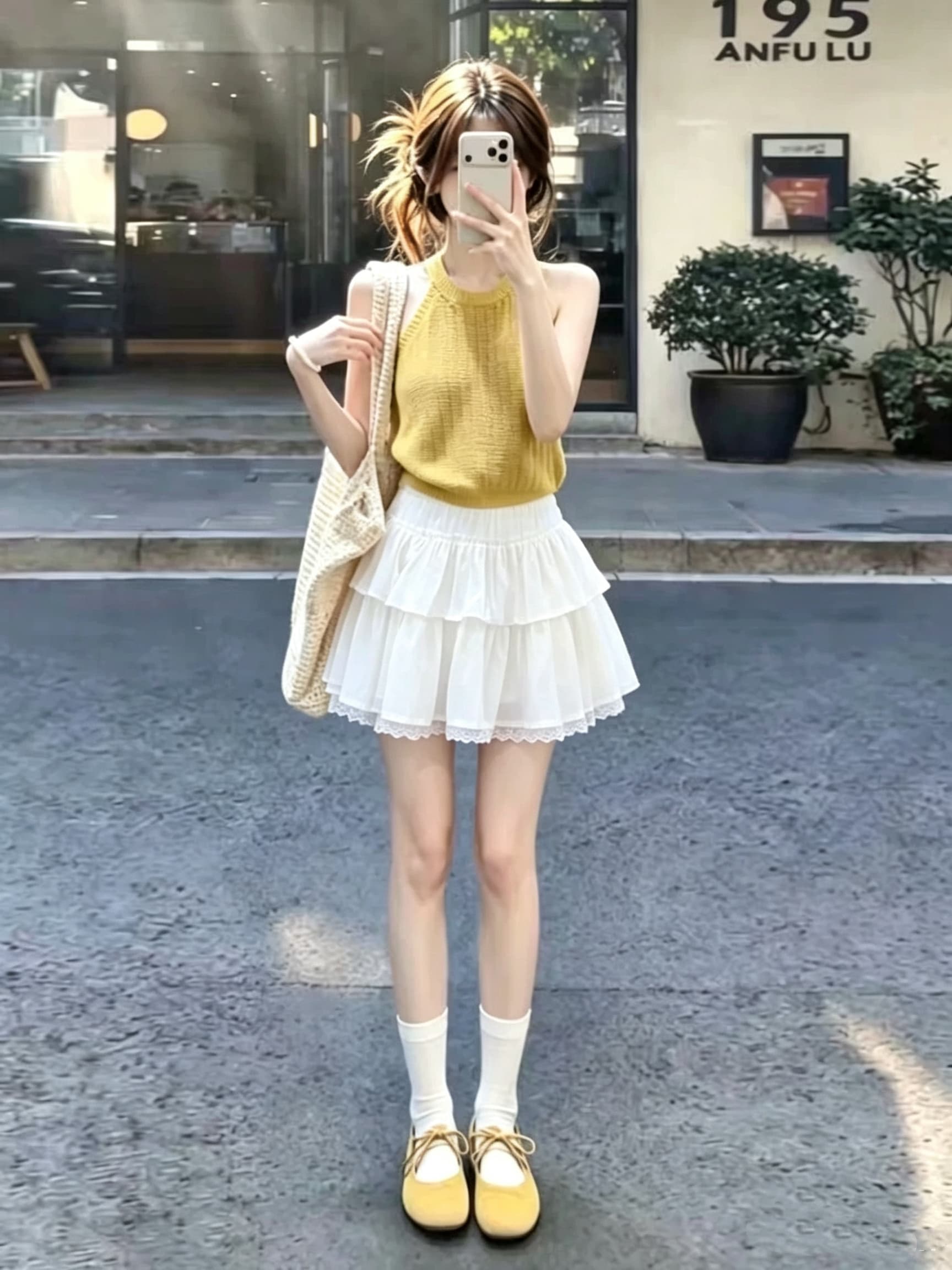 작은 키 한 부서 그레이트 통해보기 가져 가라. 전체 집합 2026 새로운 행침 목 맨위 여성 여름 레이스 치마 세트
