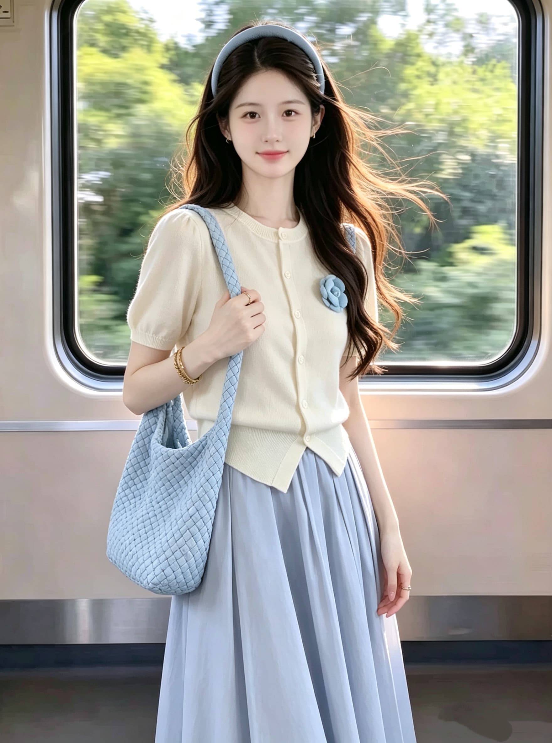 여름 착용 가져 가라. 전체 집합 2026 한 부서 아름다운 다시 차가운 다시 바람의 소리 연령 감소 작은 샤넬 스타일 품격 점프 슈트 치마 세트 이미지 4