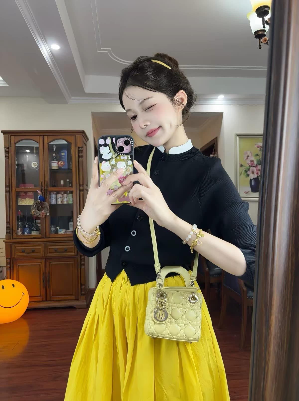 프랑스식 학원 스타일 검정색 니트 여성 드레스 조기 가을 2025 새로운 초기 가을의 날 자이언트 잘 생긴 ~ 중 투피스 세트 상세 이미지 3