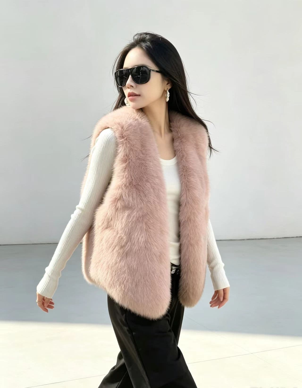 첸 포 멜로 말 하나. A 여자 2026 새로운 피모 하나 조끼 외부 가져 가라. 가을 겨울 모방 폭스 모피 모피 조끼