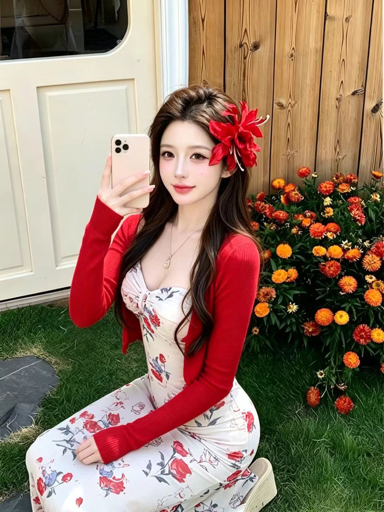 핫걸 섹시함 프린트 튜브탑 여성 드레스 여름 새로운 몸매 가꾸기 슬림해 보이는 인어 꼬리 스커트 타이트 스커트 롱 스커트 투피스 세트 이미지 2