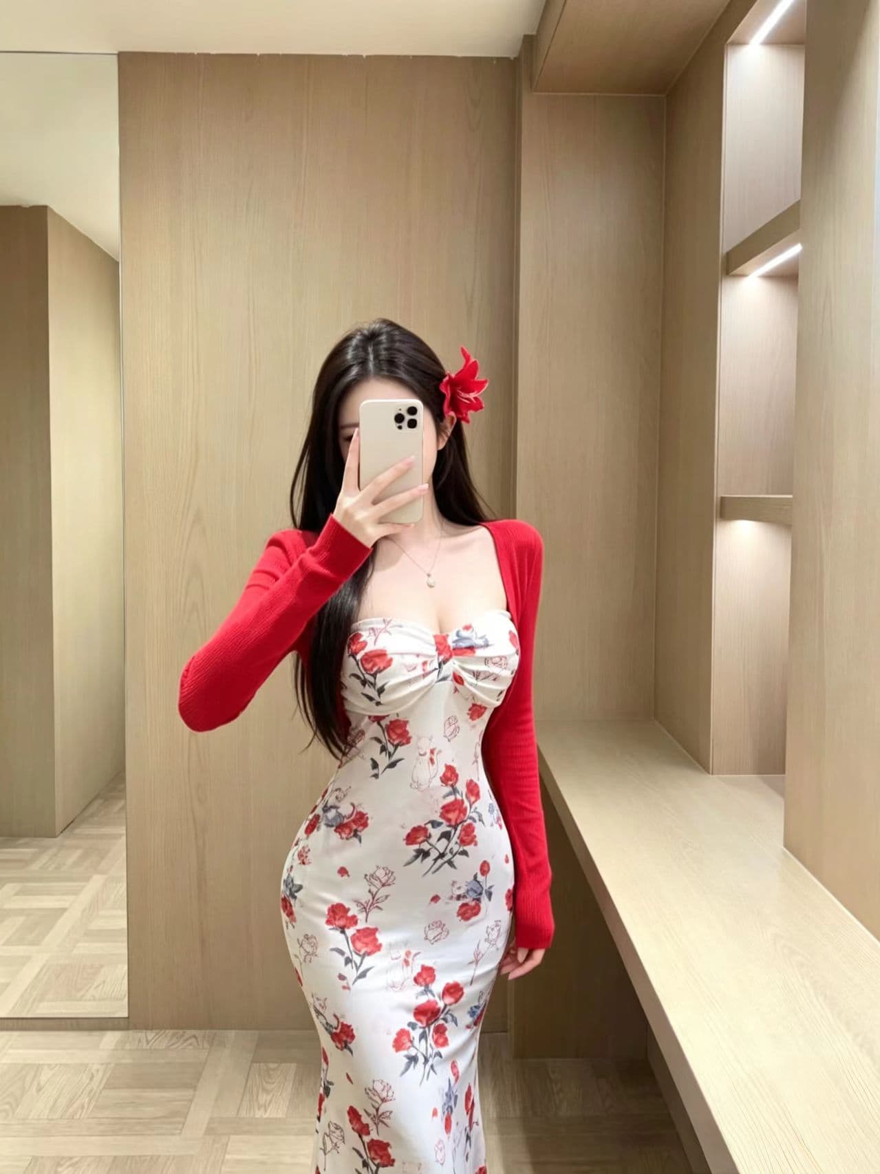 핫걸 섹시함 프린트 튜브탑 여성 드레스 여름 새로운 몸매 가꾸기 슬림해 보이는 인어 꼬리 스커트 타이트 스커트 롱 스커트 투피스 세트 이미지 4