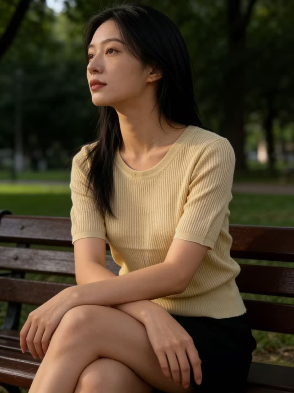 실사 니트 반팔 이미지 2