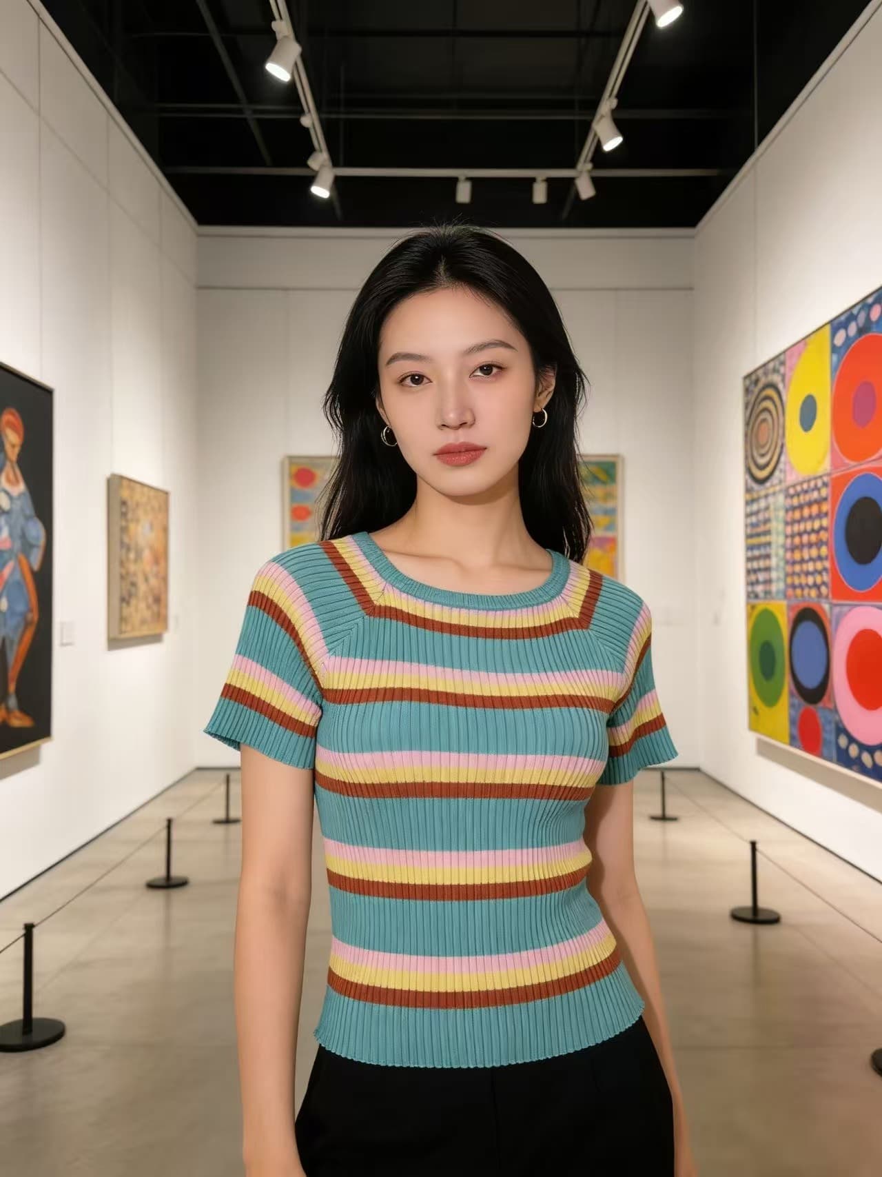 실사 니트 반팔 이미지 4