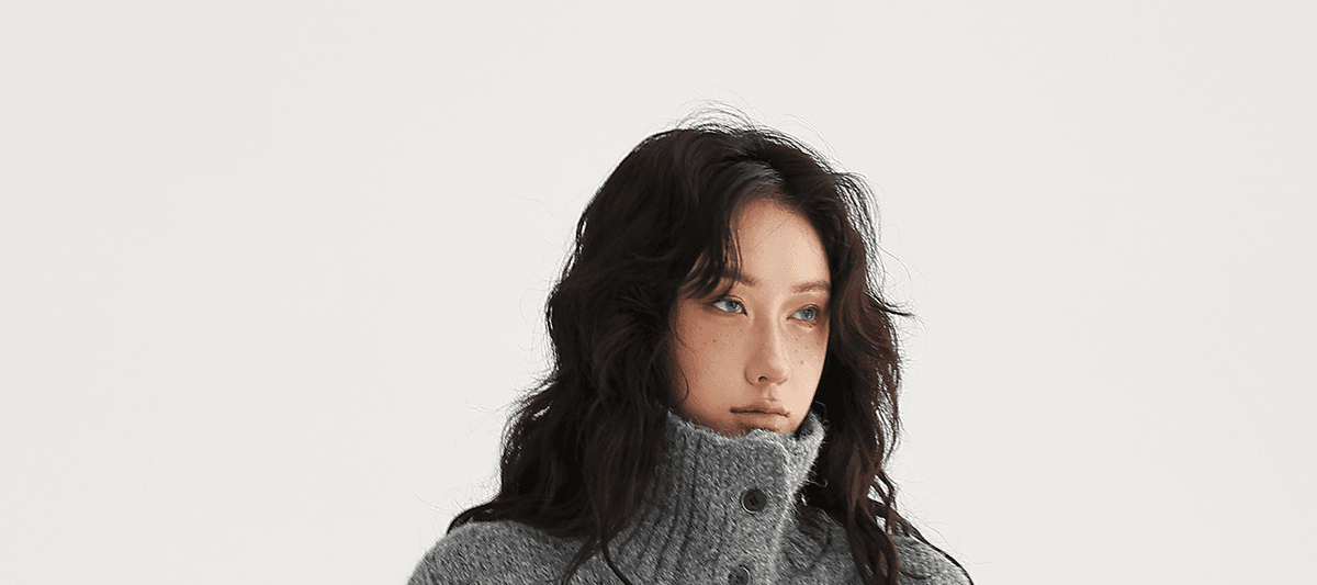 오트밀 색상 단추 반 개방 칼라 터틀넥 풀오버 스웨터 여자 가을 겨울 루즈핏 느긋한 바람 두꺼운 보온 스탠드 칼라 맨위 상세 이미지 22