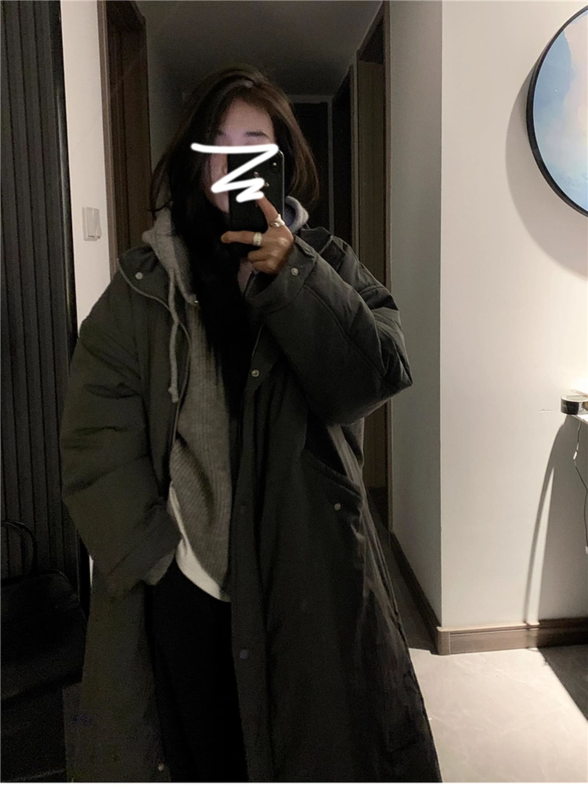 한 부서 후드 지퍼 스웨터 여자 겨울 2026 새로운 인사이드 가져 가라. 느긋한 고급 센스 니트 오픈 가디건 후드티 재킷 상세 이미지 9