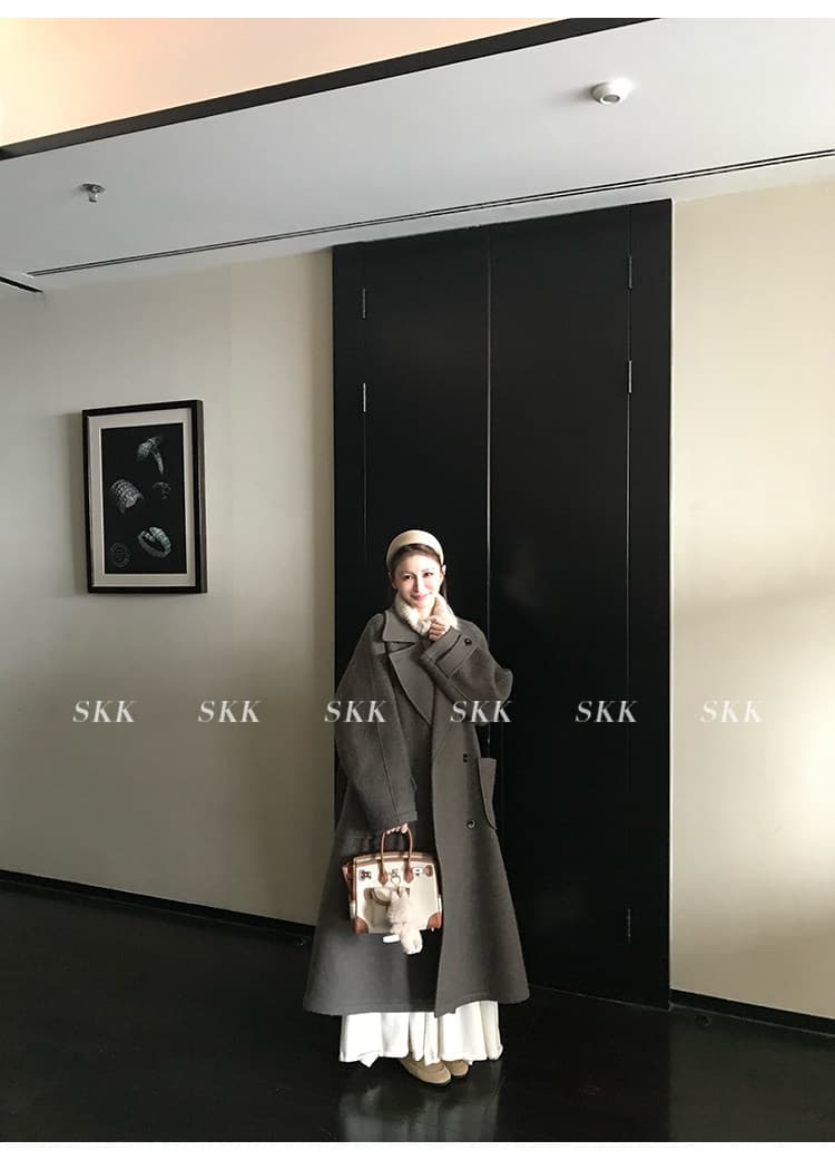 오트밀 우유 버블 봄 스택 착용 아이디어 양 물 라 사비 르 털 터틀넥 조끼 스웨터 느긋한 털 셔츠 상세 이미지 24