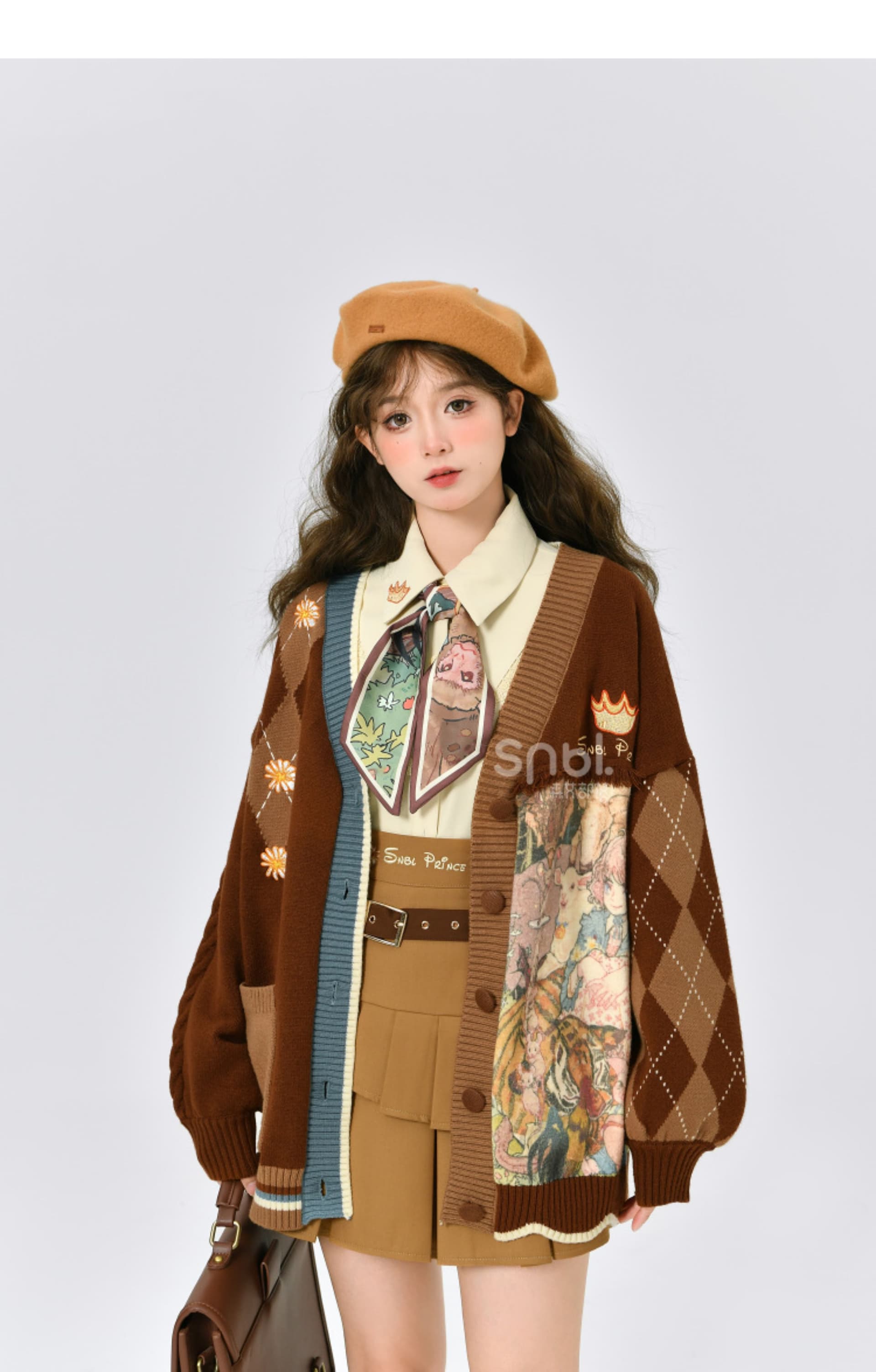 숲속 소녀 레트로 아름다움 라드. 착용 가져 가라. 느긋한 바람 니트 스웨터 스웨터 오픈 가디건 블라우스 재킷 봄 맨위 가을 상세 이미지 20