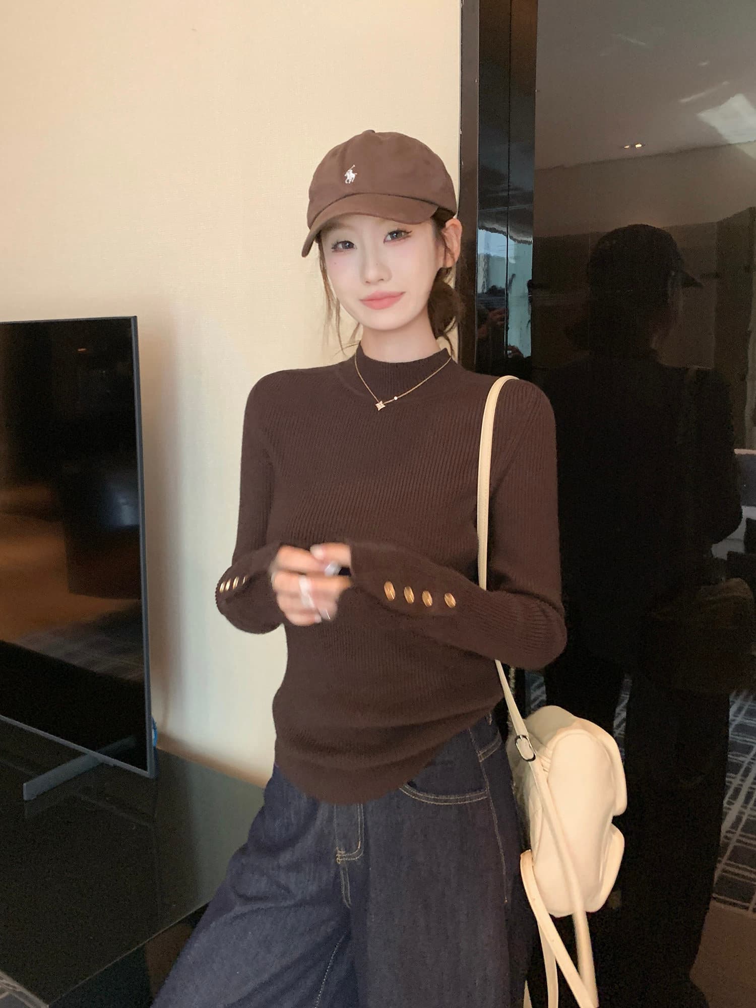 이른 가을 2026 새로운 몸매 가꾸기 기본 셔츠 여성 인사이드 가져 가라. 반하이넥 스웨터 고급 센스 몸매 가꾸기 긴팔 니트 맨위 상세 이미지 21