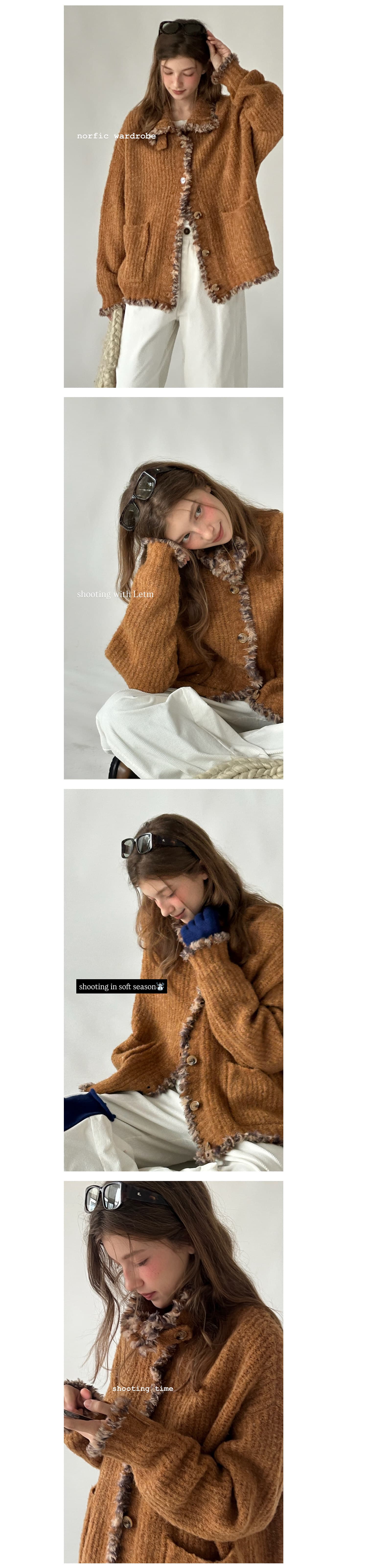 레트로 낭만주의 서클 양모 원사 수공 거친 가장자리 느긋한 스웨터 여자 상세 이미지 8