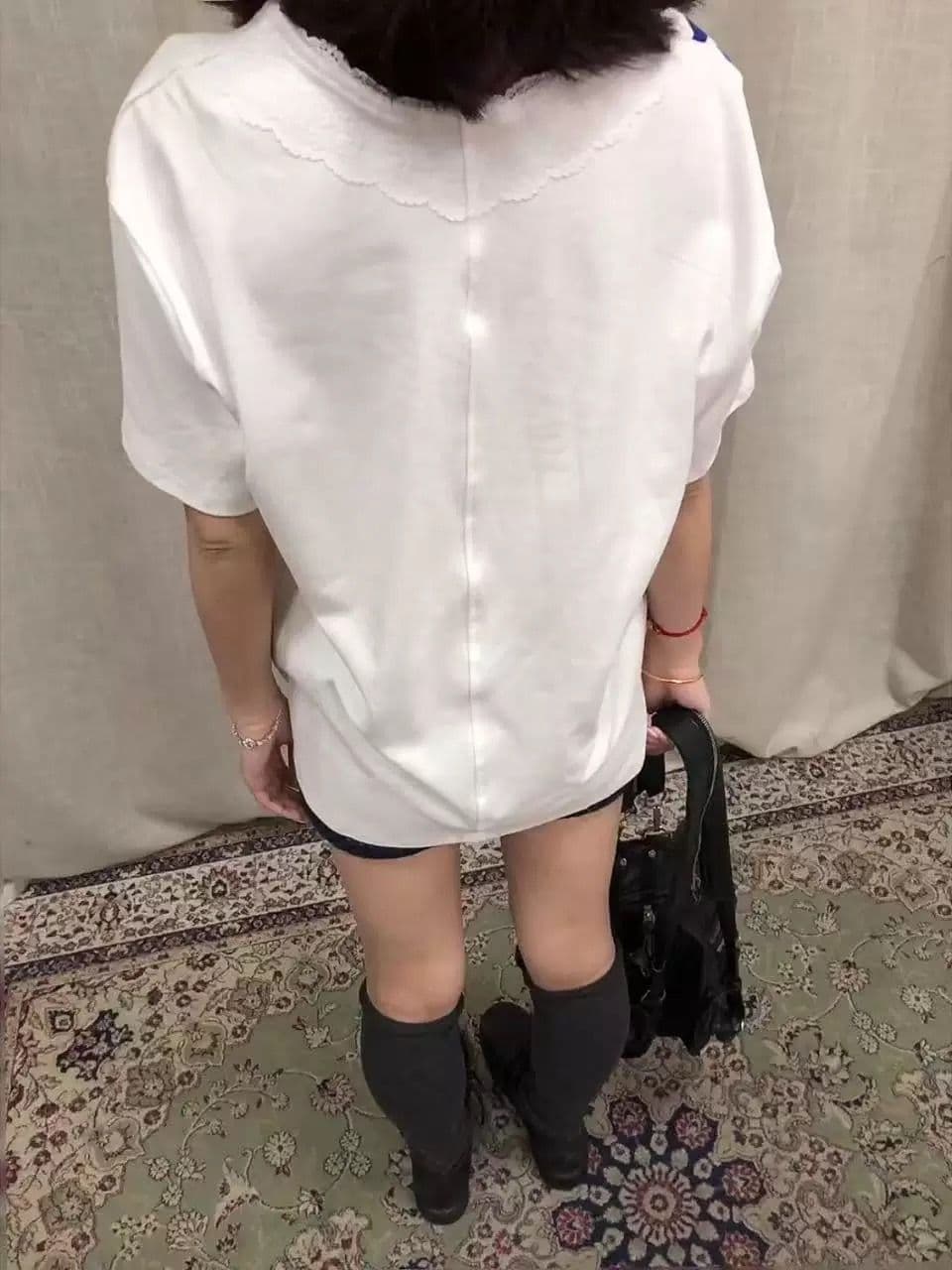 순면 220 그램 한 부서 패션 디자인 새로운 여름 다용도 캐주얼 반팔 티셔츠 여성 상세 이미지 3
