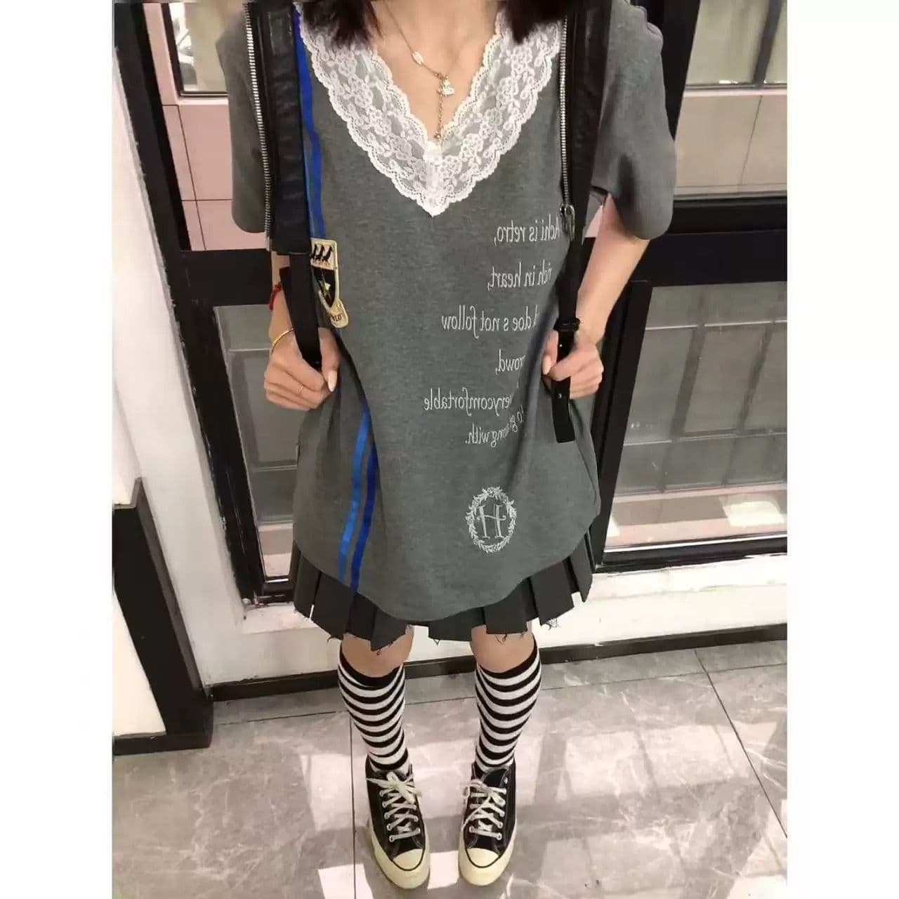 순면 220 그램 한 부서 패션 디자인 새로운 여름 다용도 캐주얼 반팔 티셔츠 여성 상세 이미지 6