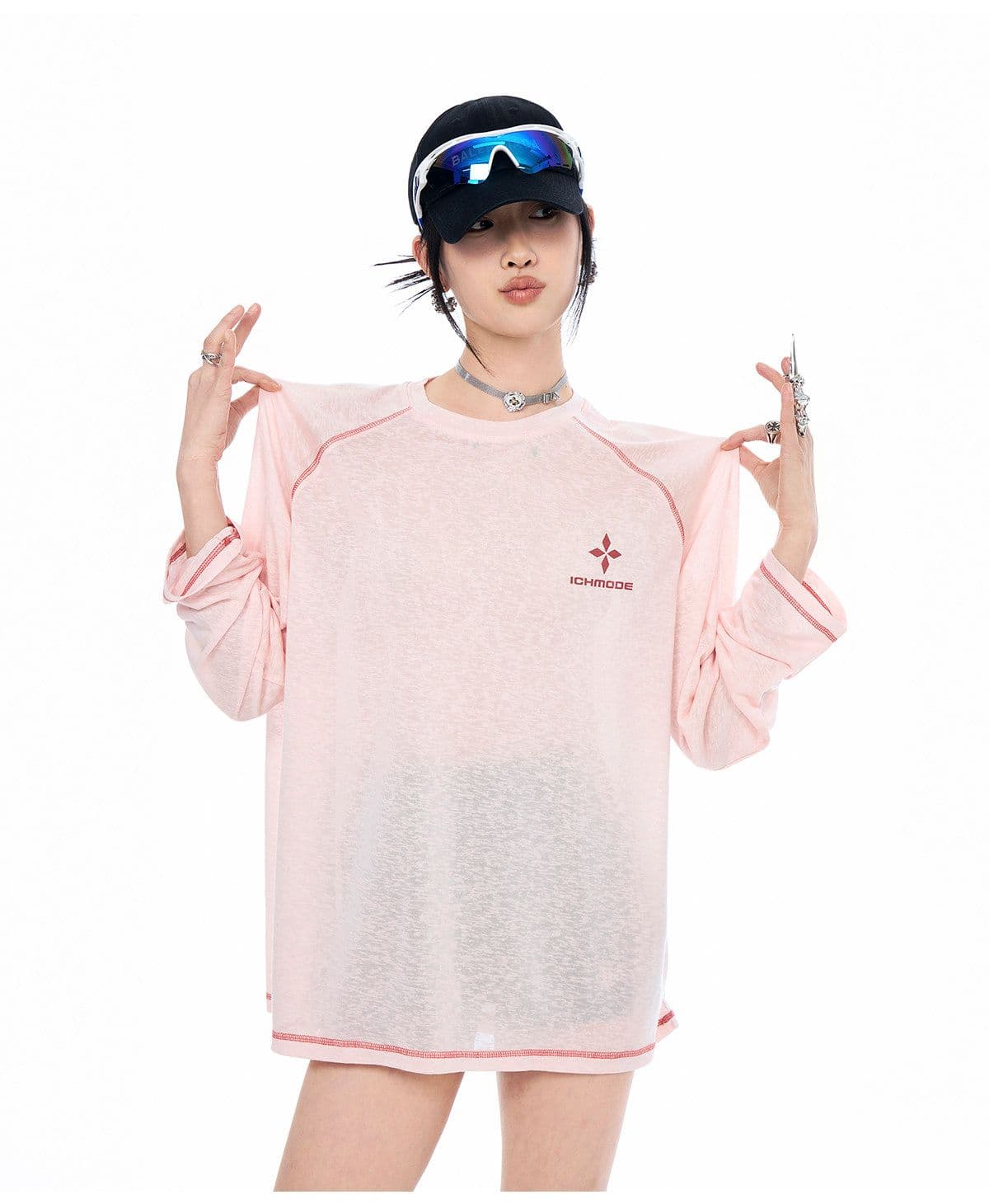 자외선 차단 의류 원단 대나무 마디 리브 차가운 센스 맨위 물리학 자외선 차단 블라우스 긴팔 티셔츠 여성 여름 마이크로 ~을 통해 상세 이미지 6