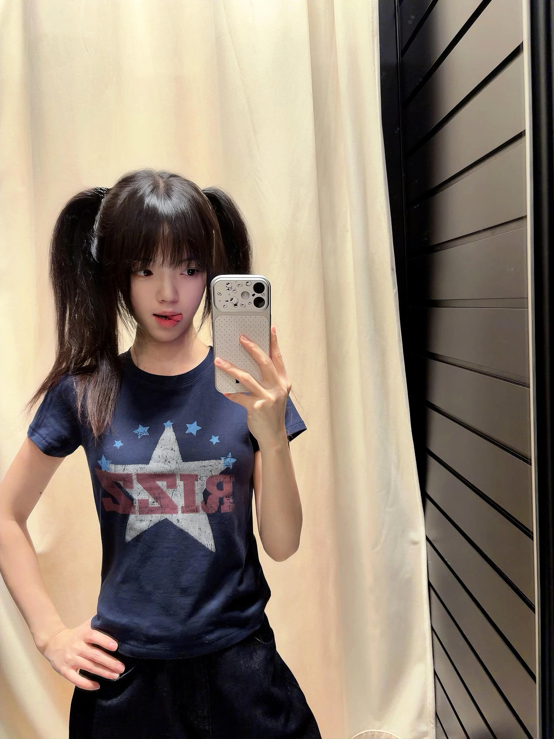 아메리칸 레트로 프린트 반팔 티셔츠 여성 여름 몸매 가꾸기 캐주얼 맨위 이미지 2