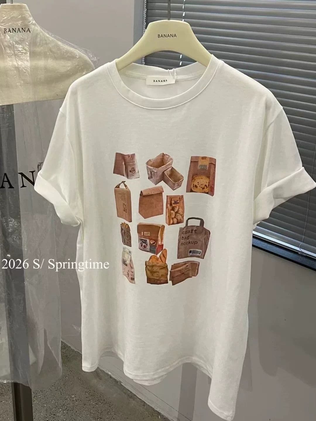 한국 스타일 순면 여름 드레스 프린트 루즈핏 반팔 티셔츠 여성 상세 이미지 1