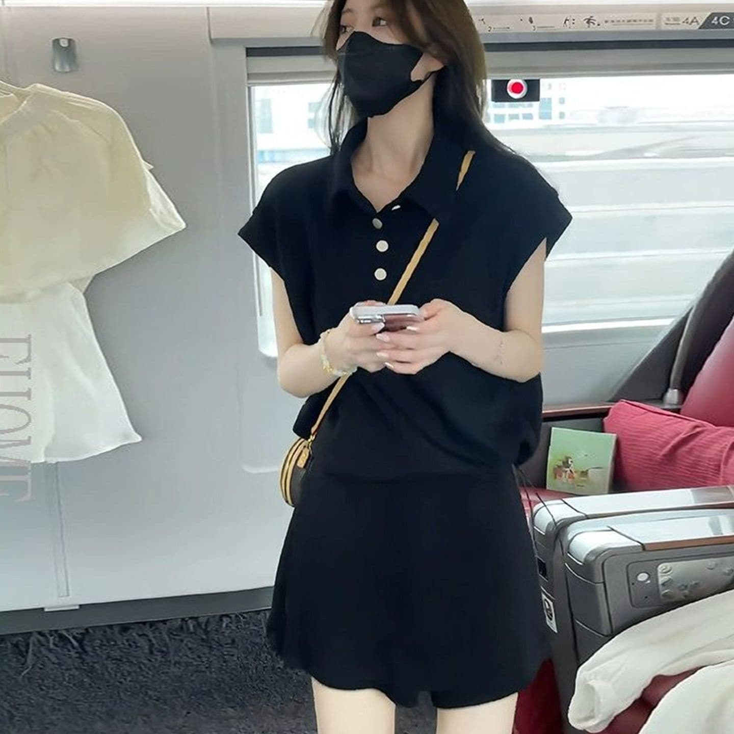 한국 스타일 연령 감소 코디 전체 집합 여름 드레스 다용도 패션 세트 작은 대중 밑단 반팔 맨위 하이웨이스트 바지 세트 상세 이미지 1