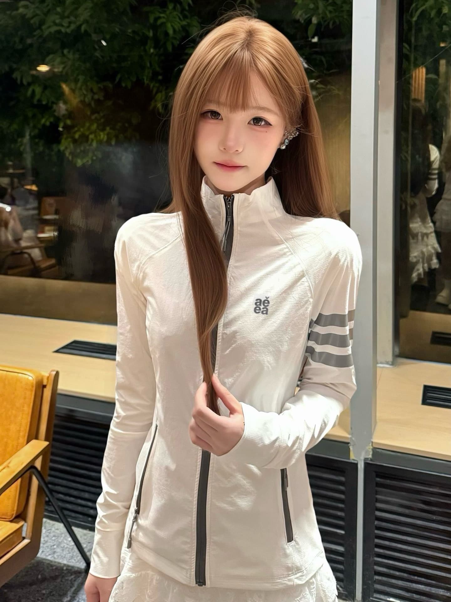 원본 솜씨 좋은 품질 광저우 원본 원단 차가운 센스 얇고 가벼운 자외선 차단 의류 지퍼 재킷 상세 이미지 3