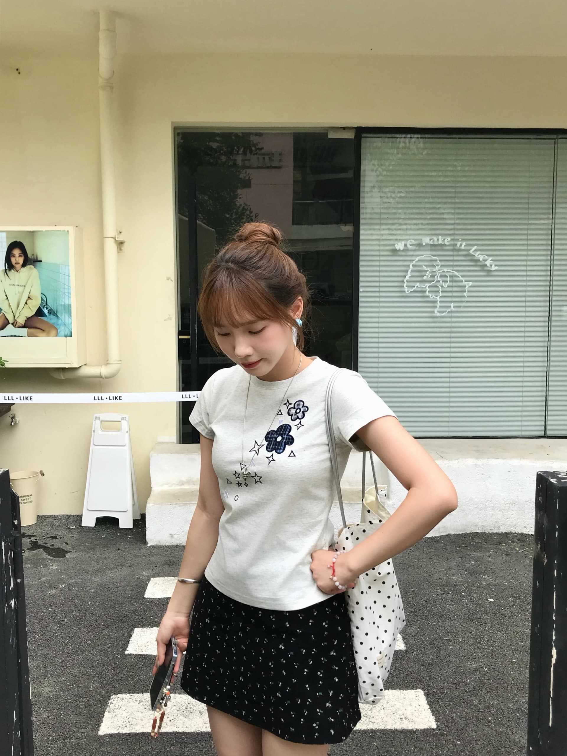 아메리칸 레트로 순면 프린트 반팔 티셔츠 여성 여름 캐주얼 맨위 이미지 3