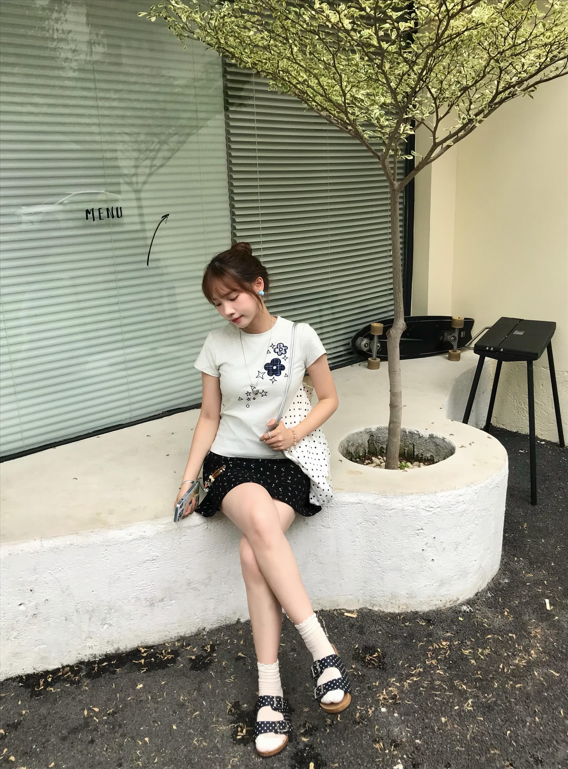 아메리칸 레트로 순면 프린트 반팔 티셔츠 여성 여름 캐주얼 맨위 상세 이미지 4