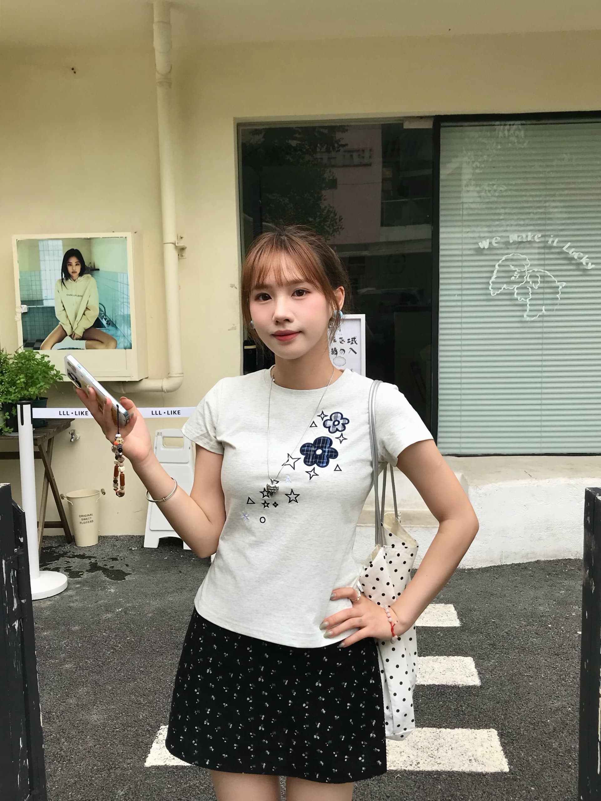 아메리칸 레트로 순면 프린트 반팔 티셔츠 여성 여름 캐주얼 맨위 상세 이미지 5