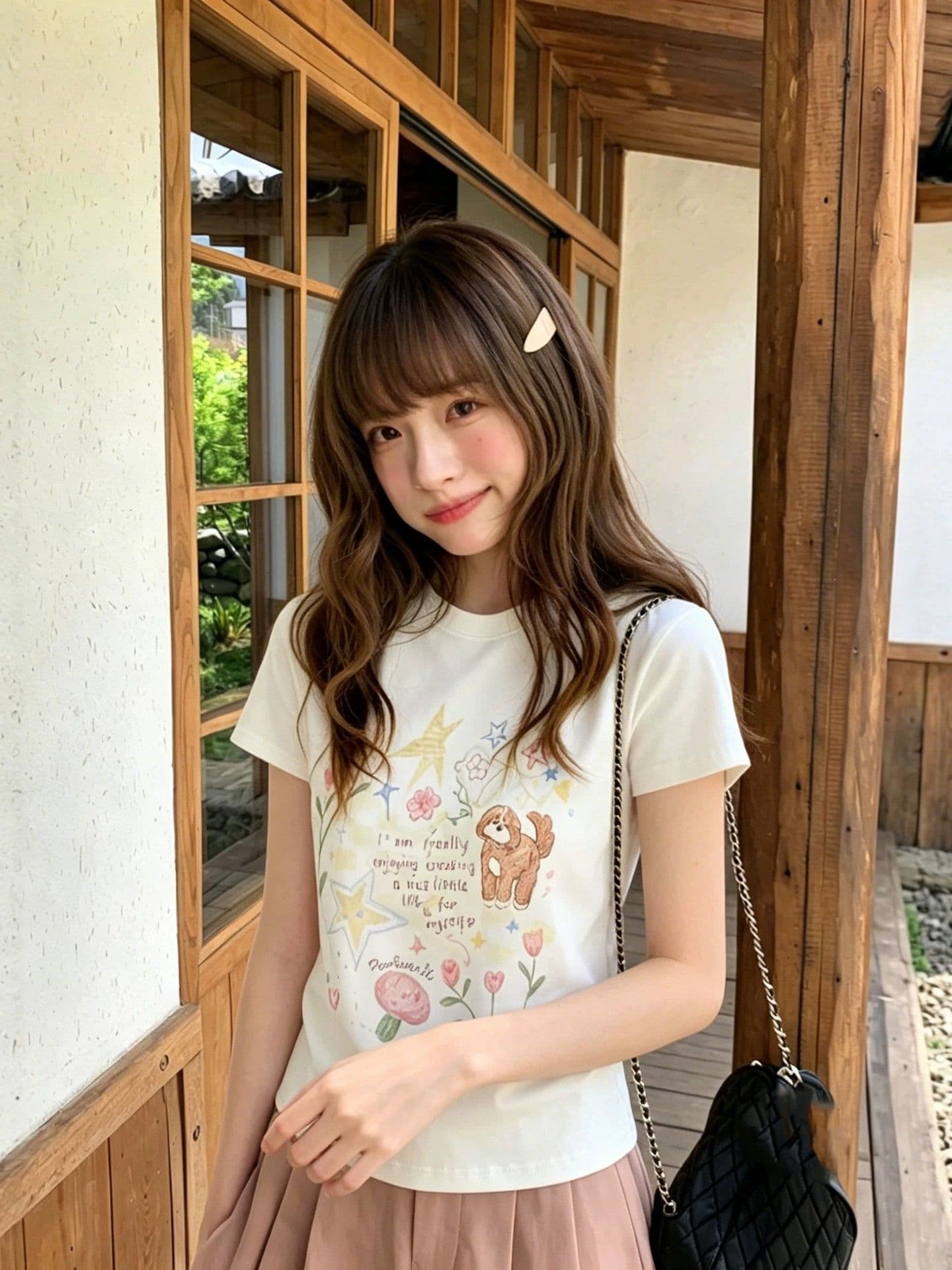 아메리칸 레트로 순면 프린트 몸매 가꾸기 반팔 티셔츠 여성 상세 이미지 1