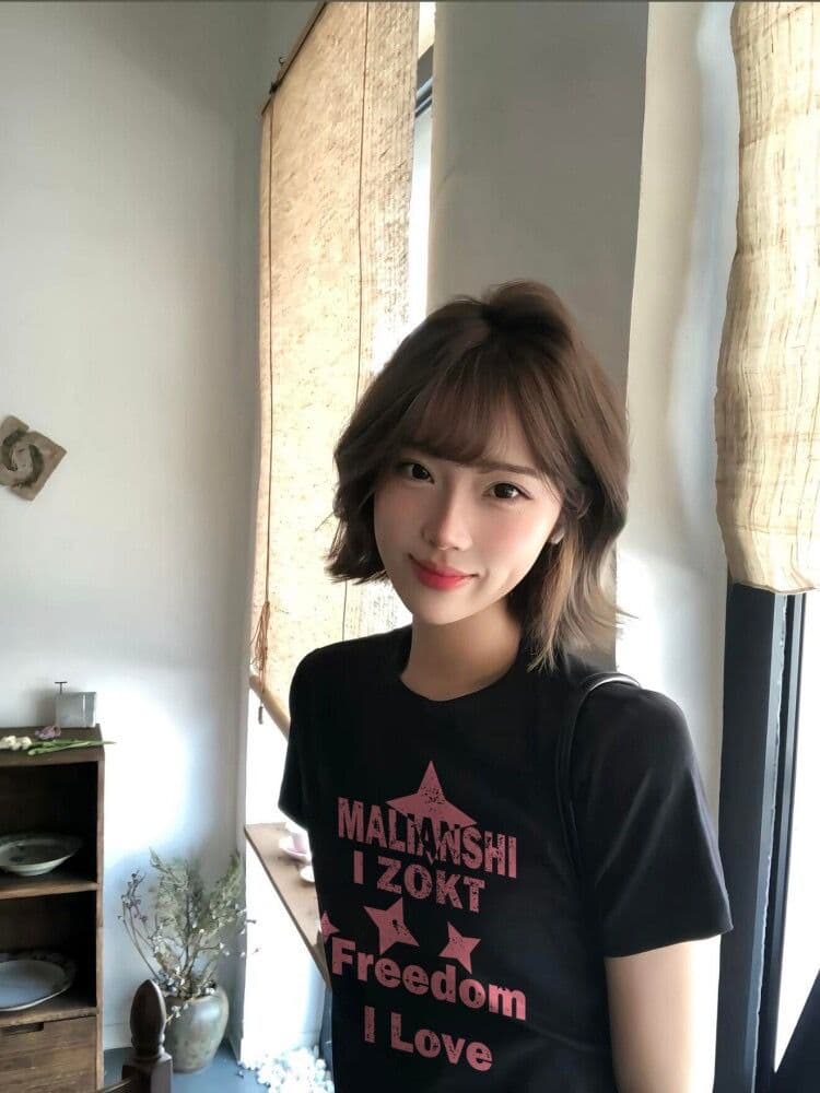 아메리칸 레트로 순면 프린트 반팔 티셔츠 여성 여름 캐주얼 맨위 이미지 3