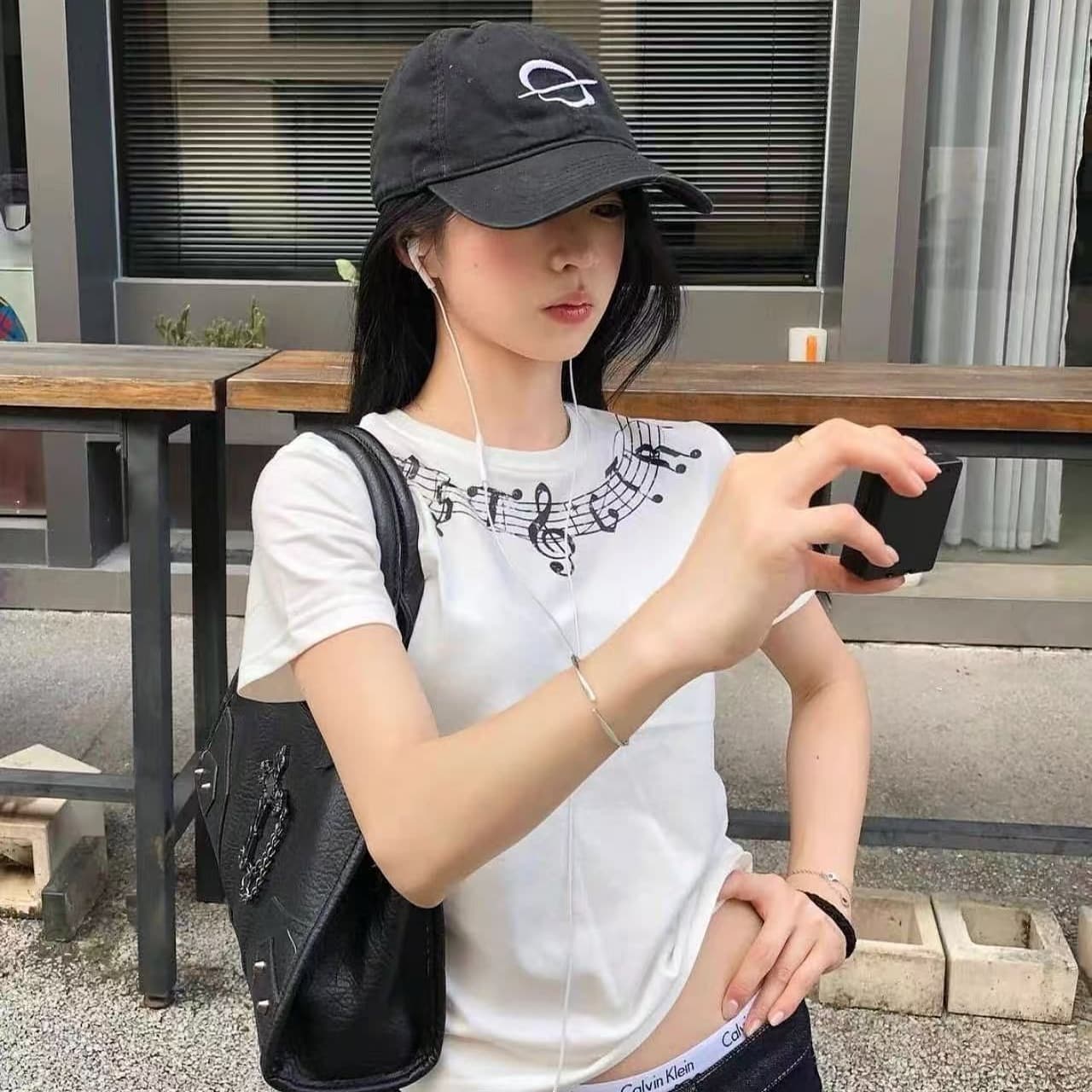 아메리칸 레트로 순면 몸매 가꾸기 자주 규칙 성 어깨 티셔츠 여성