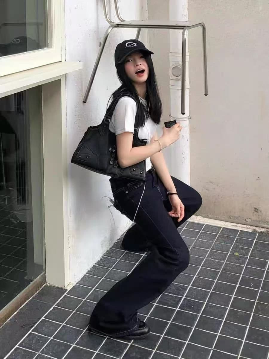 아메리칸 레트로 순면 몸매 가꾸기 자주 규칙 성 어깨 티셔츠 여성 상세 이미지 2