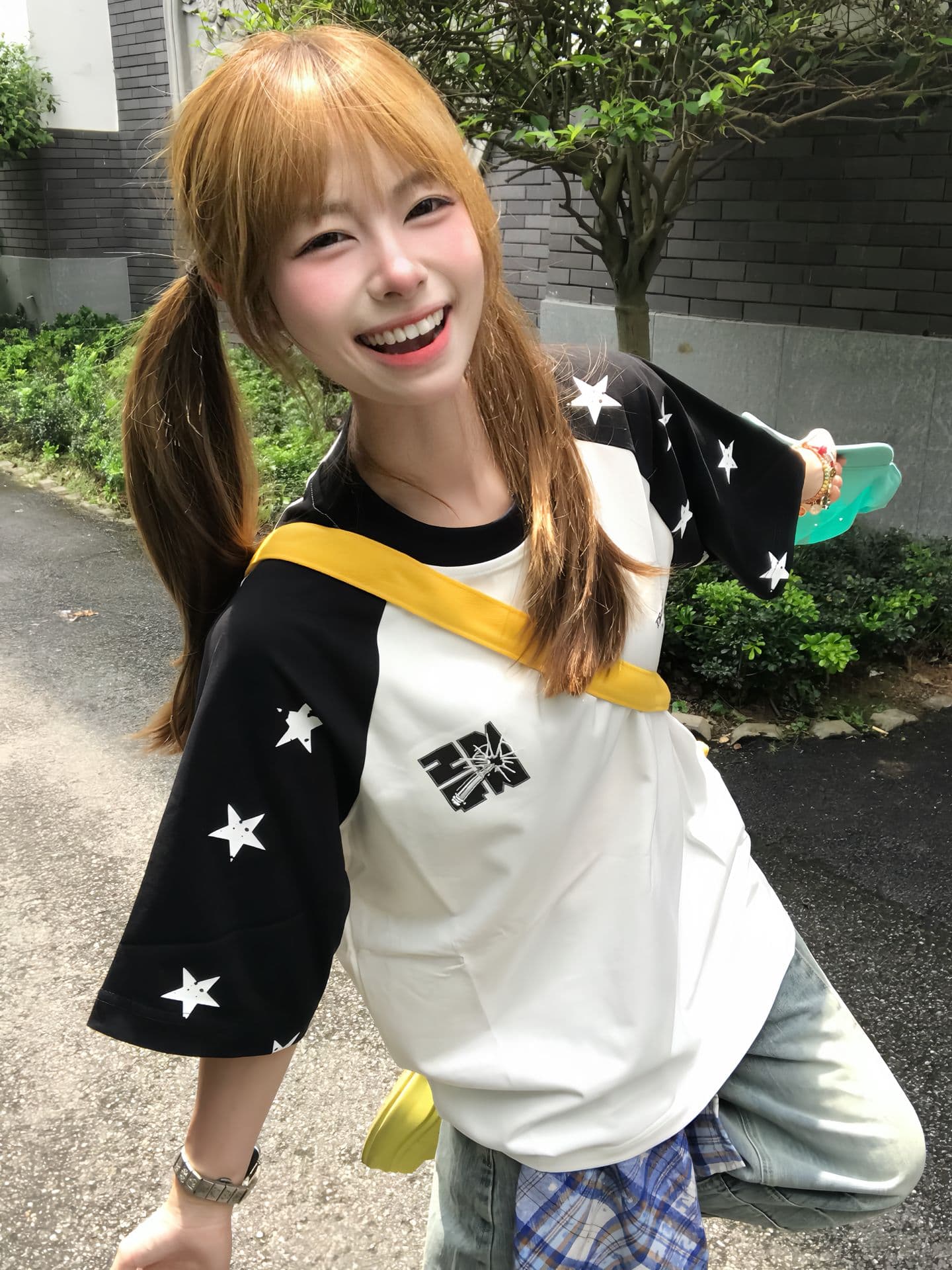 원본 삽입 어깨 소매 19 지점 220 그램 순면 프린트 반팔 티셔츠 여성 상세 이미지 1