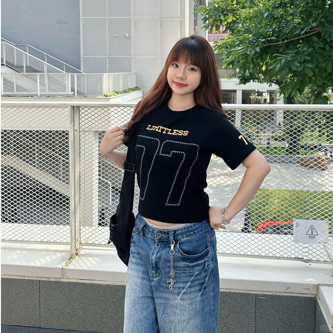 아메리칸 레트로 프린트 반팔 티셔츠 여성 여름 몸매 가꾸기 슬림해 보이는 캐주얼 맨위 상세 이미지 2