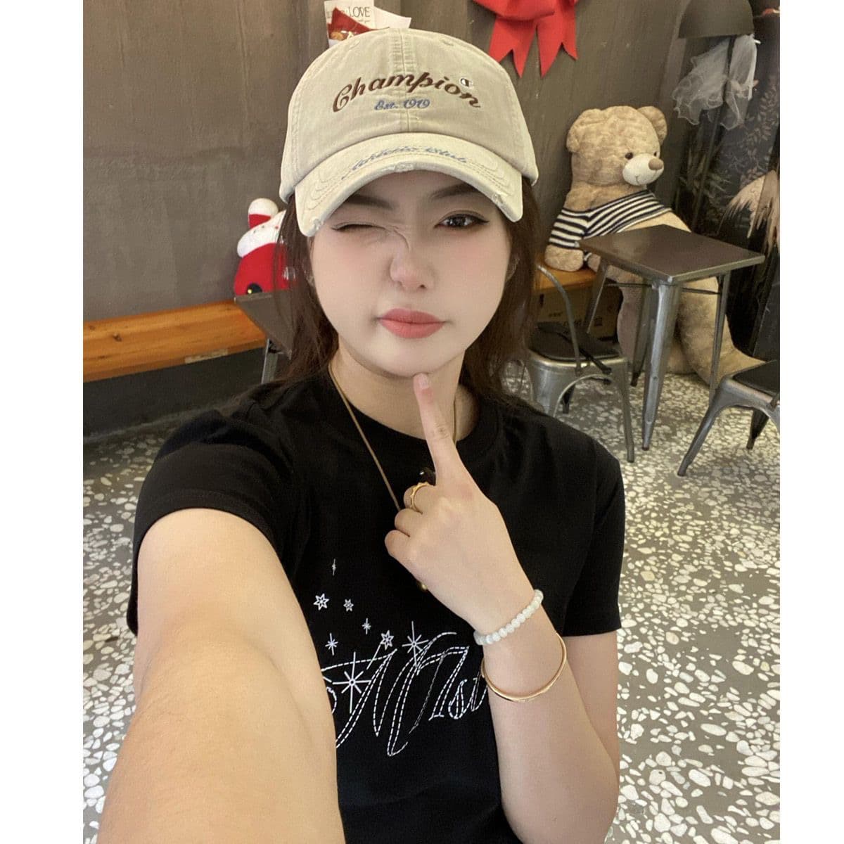 40 95 면 5 암모니아 Lun 한 부서 프린트 몸매 가꾸기 자주 규칙 성 어깨 티셔츠 여성 이미지 4