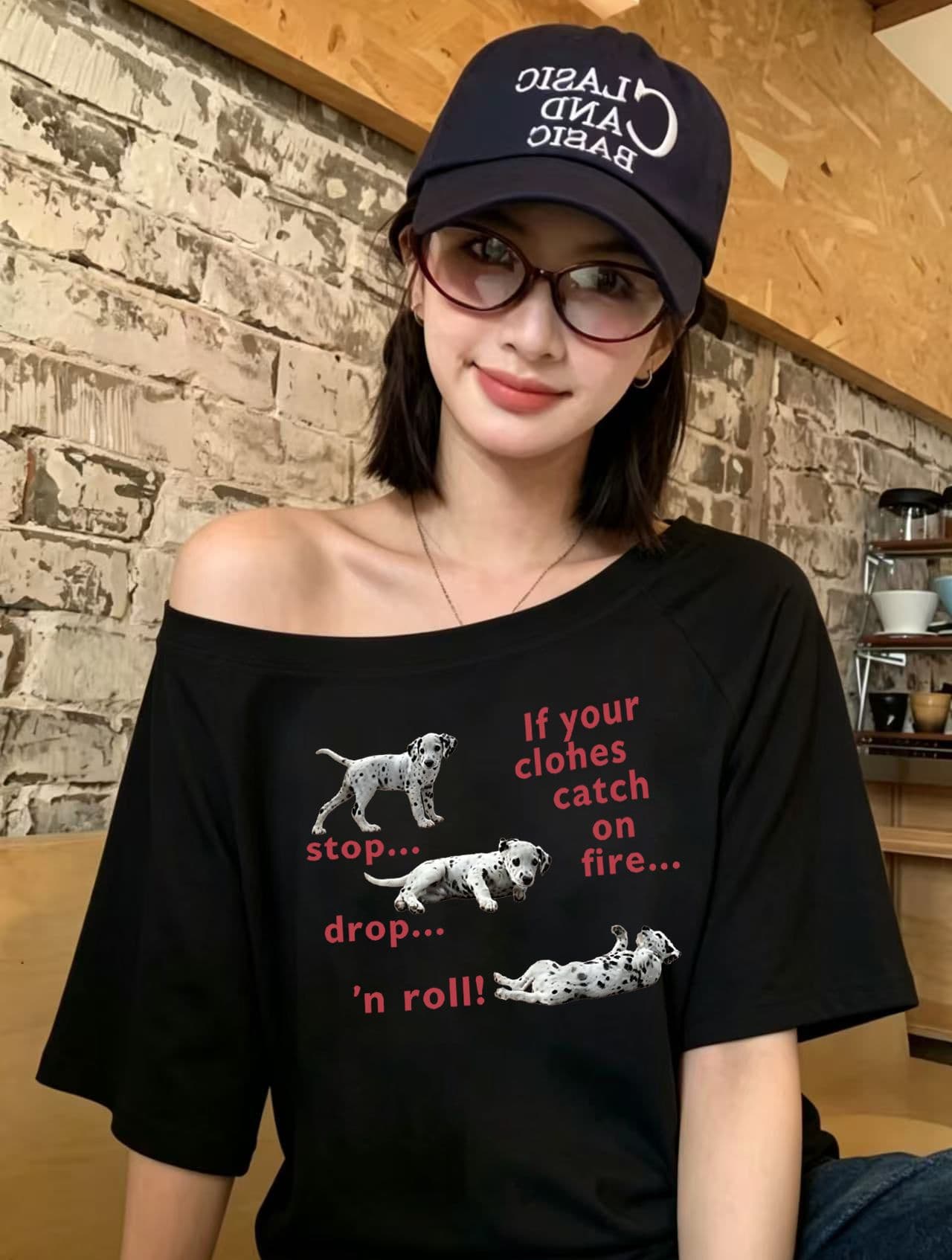한 부서 순수한 욕망 오프숄더 반팔 티셔츠 슬림해 보이는 핫걸 디자인 센스 맨위 상세 이미지 6