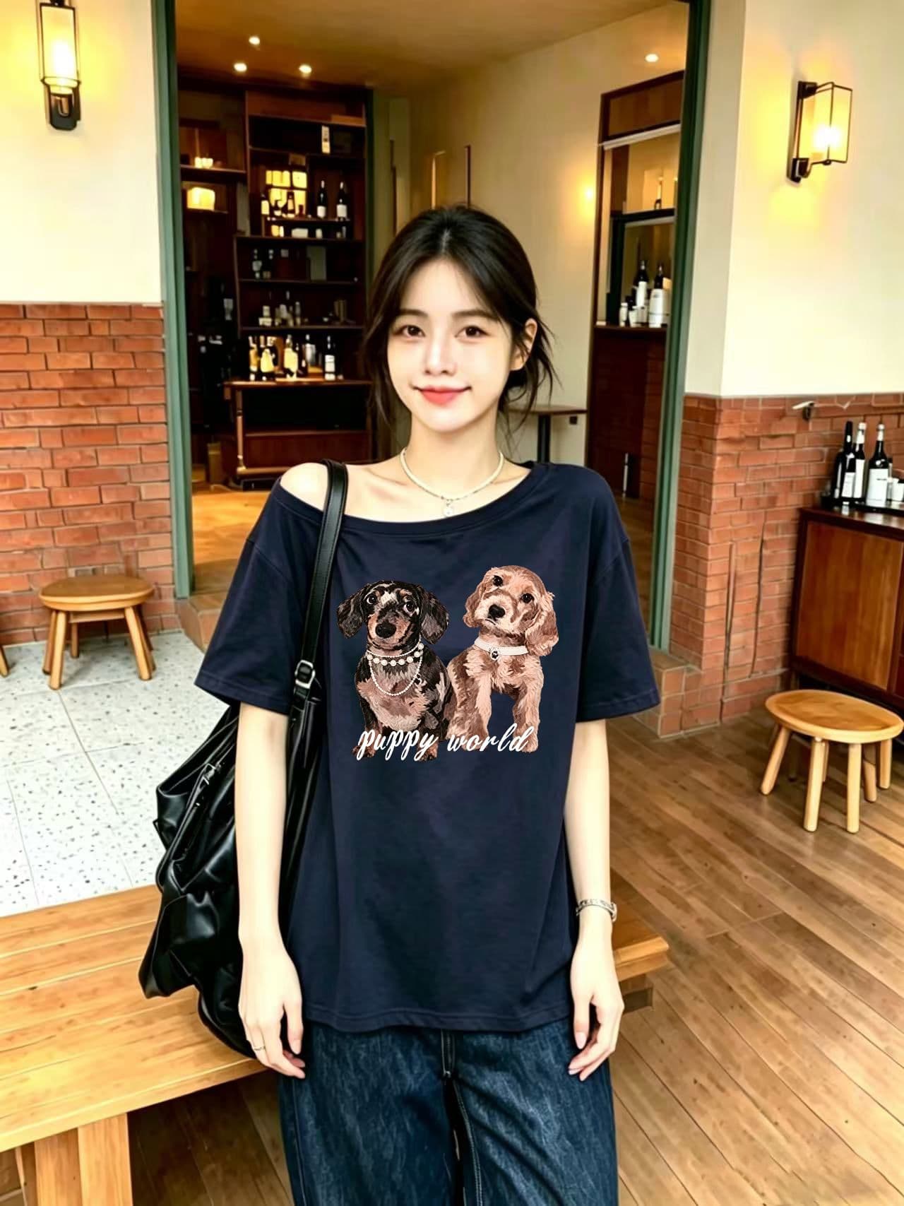 한 부서 순수한 욕망 오프숄더 반팔 티셔츠 슬림해 보이는 핫걸 디자인 센스 맨위 상세 이미지 4