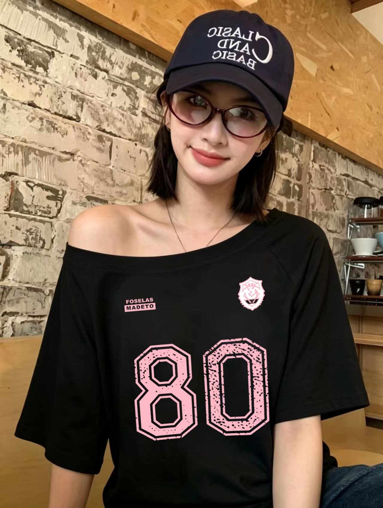 한 부서 순수한 욕망 오프숄더 반팔 티셔츠 슬림해 보이는 핫걸 디자인 센스 맨위 상세 이미지 7