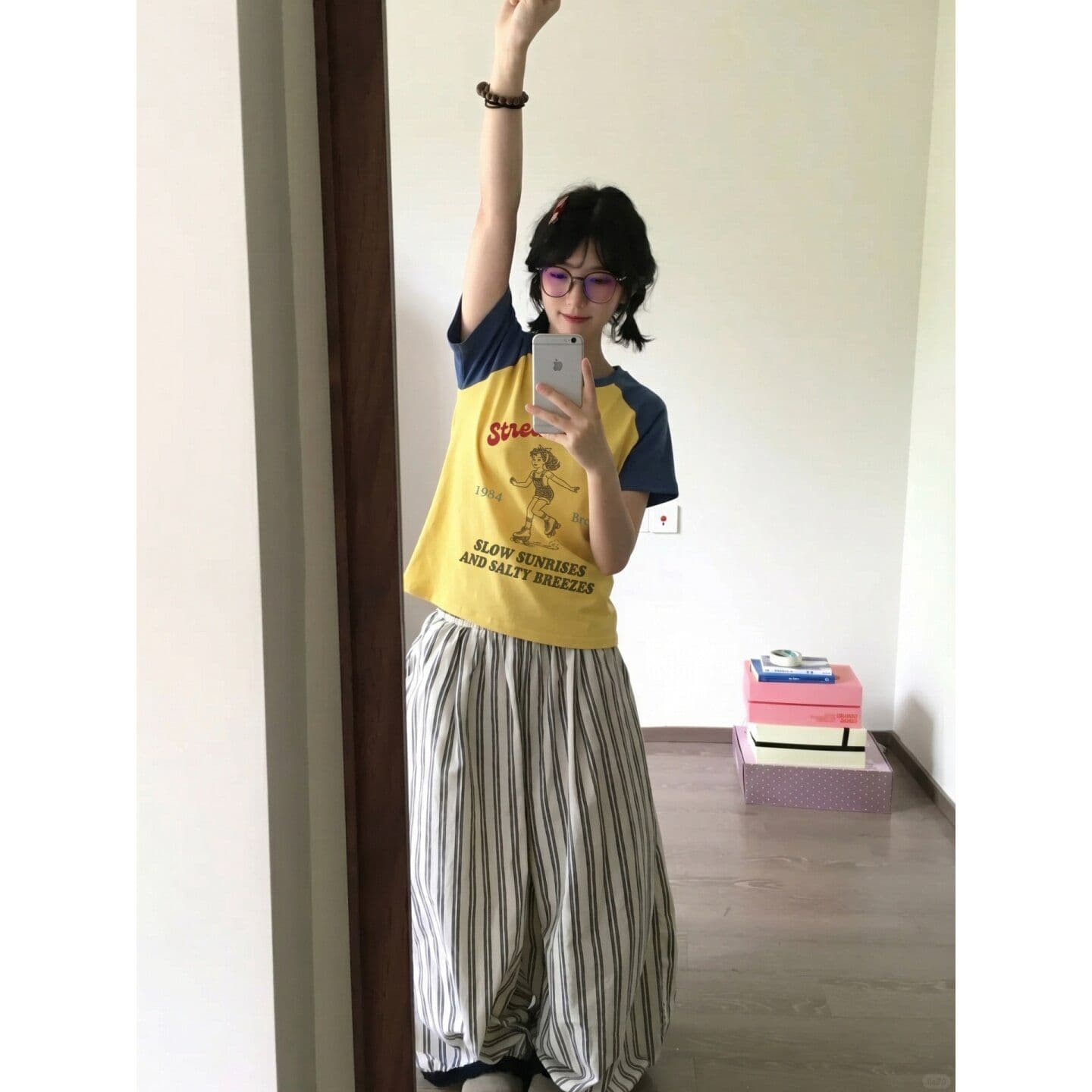 210 그램 40 좋은 면 일반 몸매 가꾸기 배색 삽입 어깨 패치워크 루즈핏 맨위 이미지 2