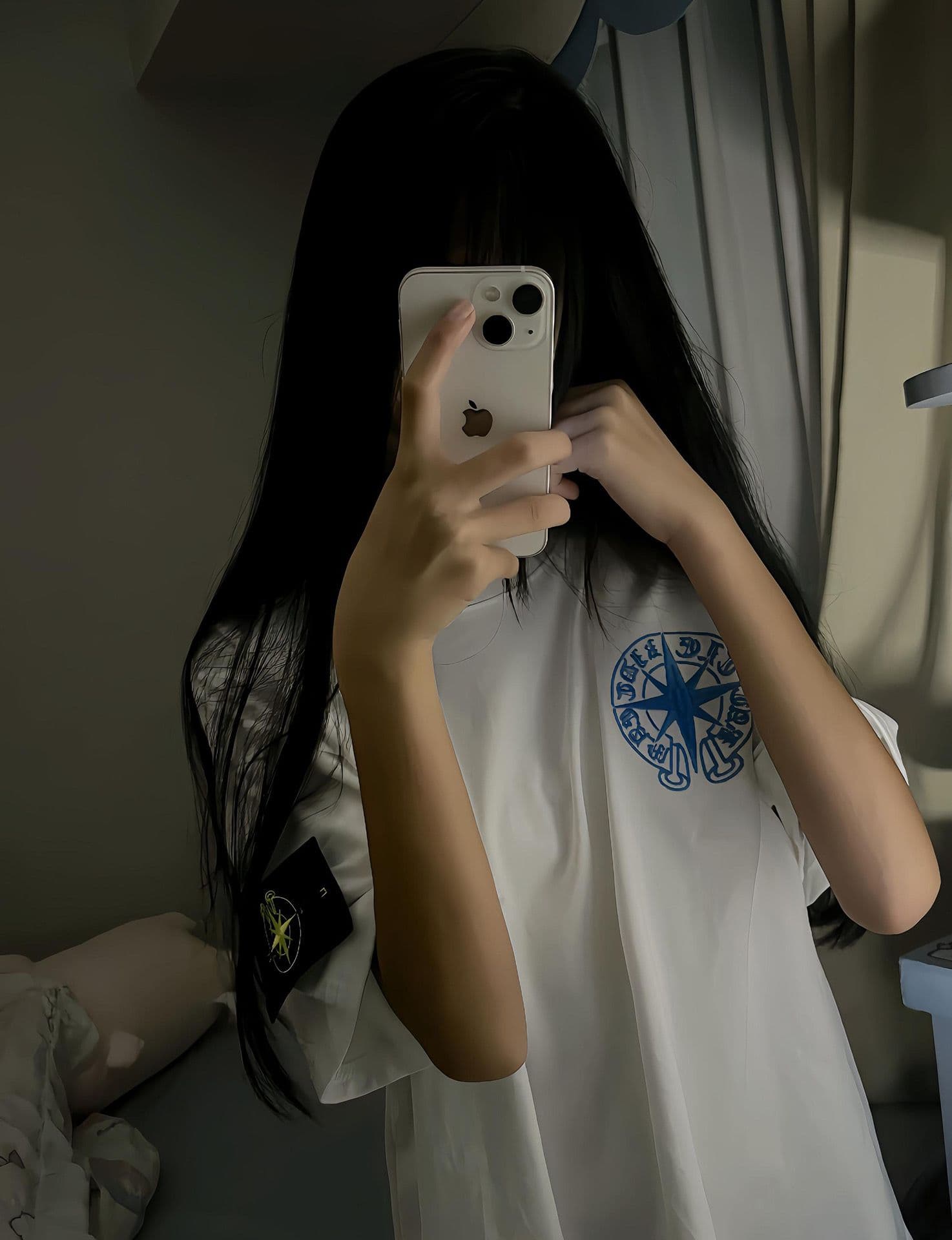 자수 범프 인쇄 순면 220 그램 반팔 티셔츠 여성 상세 이미지 3
