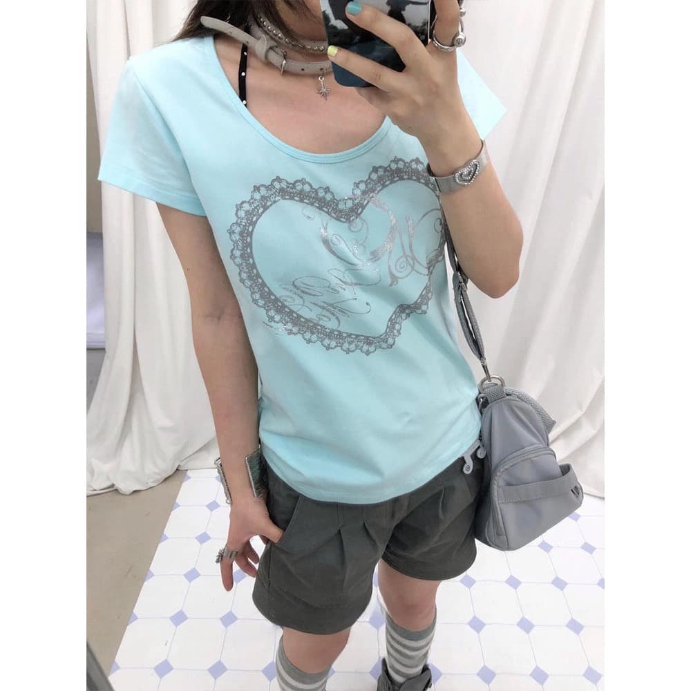 순면 40 210 그램 반팔 티셔츠 여성 상세 이미지 3