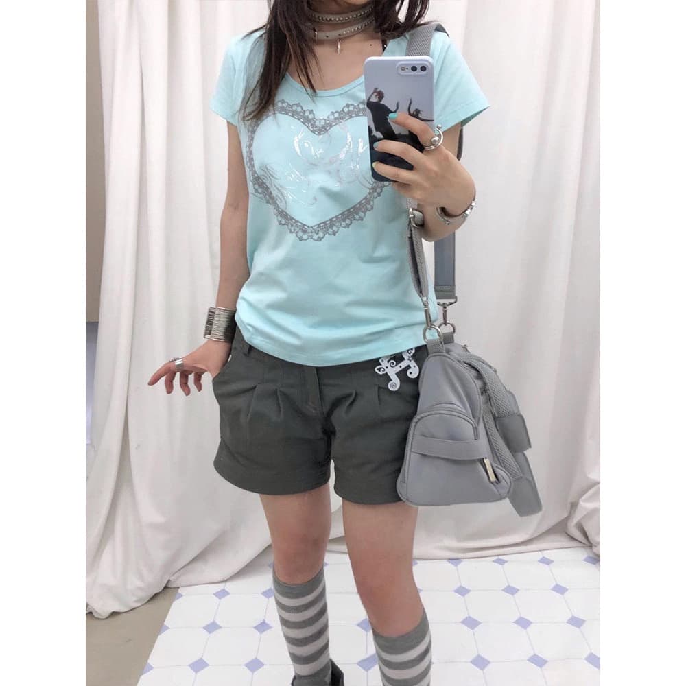 순면 40 210 그램 반팔 티셔츠 여성 상세 이미지 4