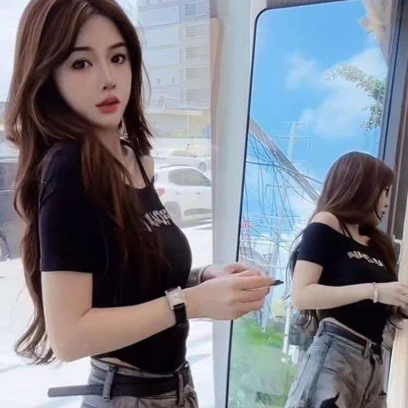 40 1 1 순면 순수한 욕망 핫걸 오프숄더 보트넥 반팔 티셔츠 몸매 가꾸기 슬림해 보이는 다용도 쇼트 스타일 이미지 4