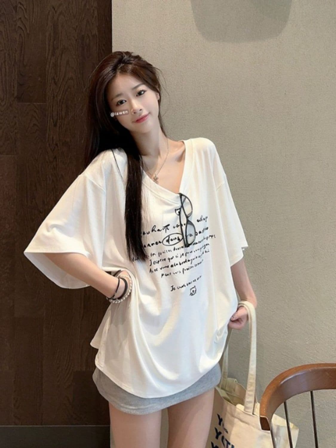 200그램 순면 빗질하다 닫기 새로운 프린트 반팔 티셔츠 여성 상세 이미지 1