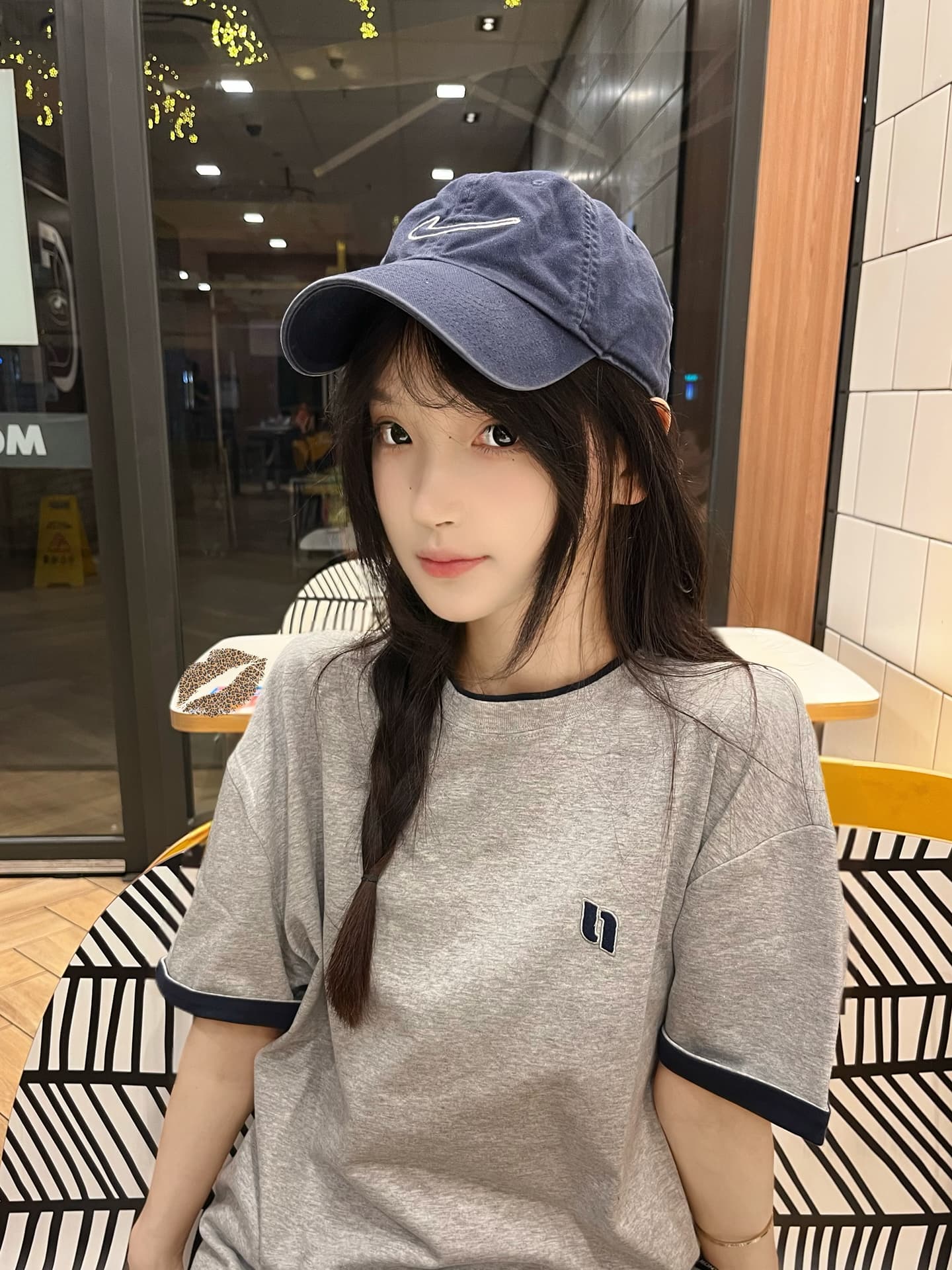 원본 솜씨 페이크 레이어드 패치워크 자수 19 지점 220 그램 순면 한국 스타일 루즈핏 새로운 반팔 여성 상세 이미지 3