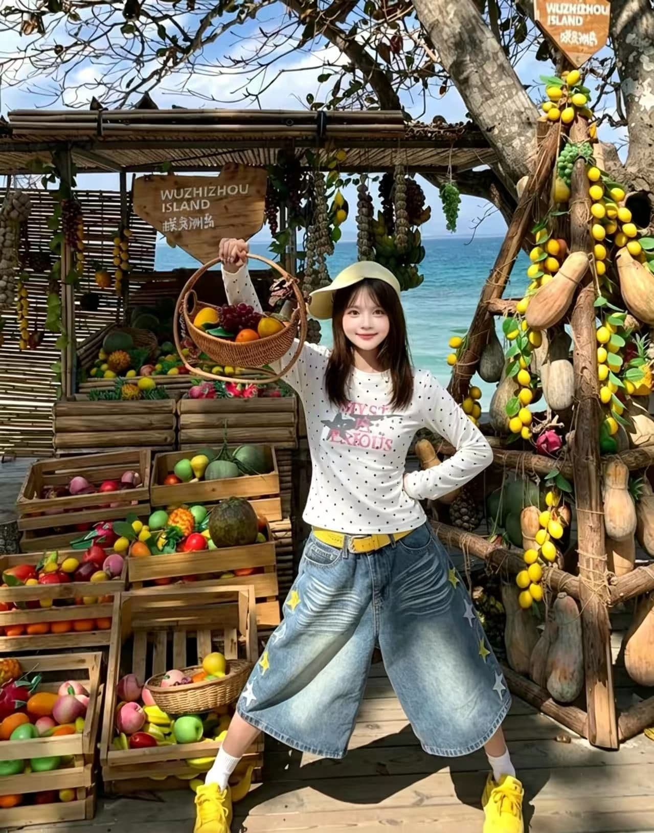 220 그램 40 빗질하다 92 면 8 암모니아 Lun 프린트 도트 무늬 몸매 가꾸기 긴팔 티셔츠 여성 이미지 2