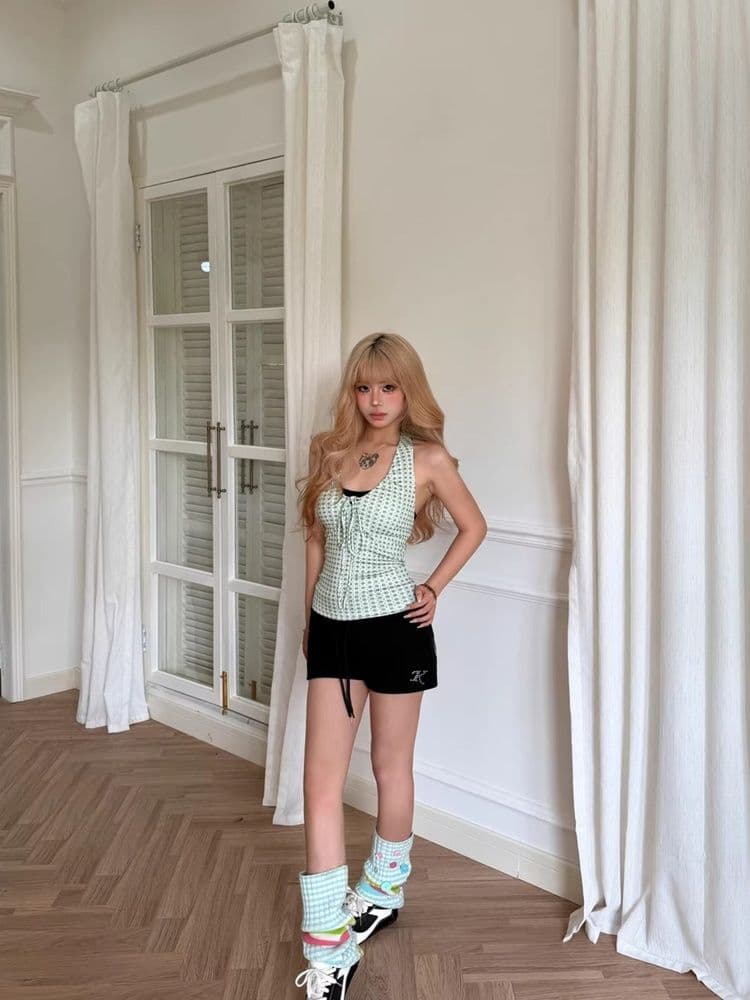 1 1 라이 우아한 260 그램 한 부서 스트랩 도트 무늬 캐미솔 여름 몸매 가꾸기 슬림해 보이는 핫걸 행침 목 맨위 상세 이미지 1