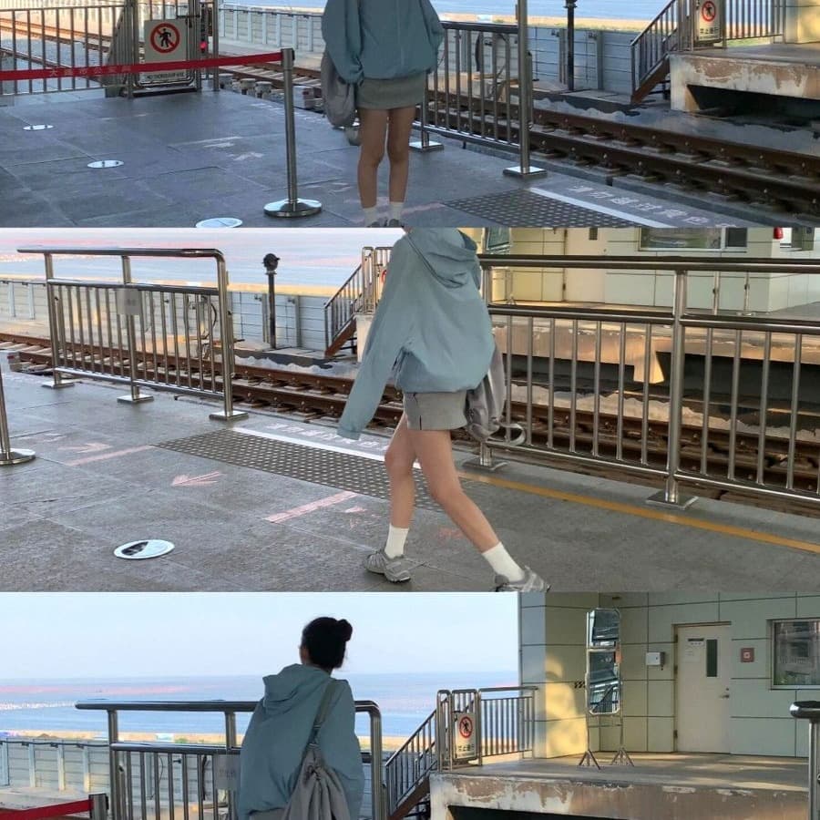 소금 부서 캐주얼 펌프 로프 자외선 차단 여성 코트 봄 2026 새로운 루즈핏 중간 길이 후드 운동 재킷 맨위 이미지 4