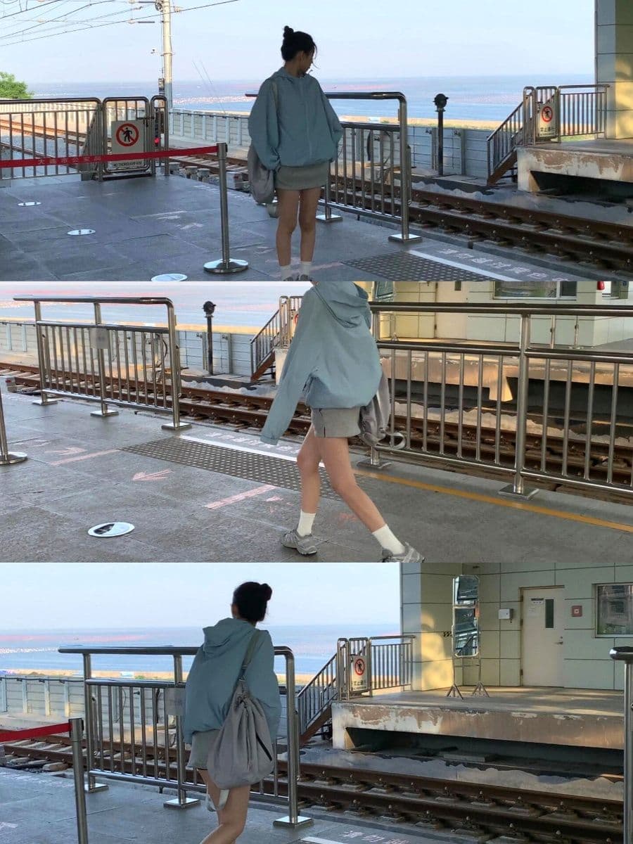 소금 부서 캐주얼 펌프 로프 자외선 차단 여성 코트 봄 2026 새로운 루즈핏 중간 길이 후드 운동 재킷 맨위 상세 이미지 8