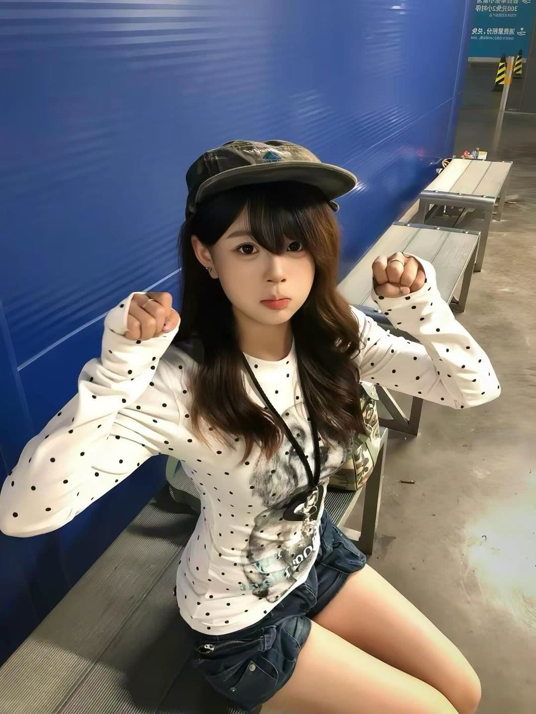 220 그램 40 빗질하다 92 면 8 암모니아 Lun 프린트 도트 무늬 몸매 가꾸기 긴팔 티셔츠 여성 상세 이미지 5