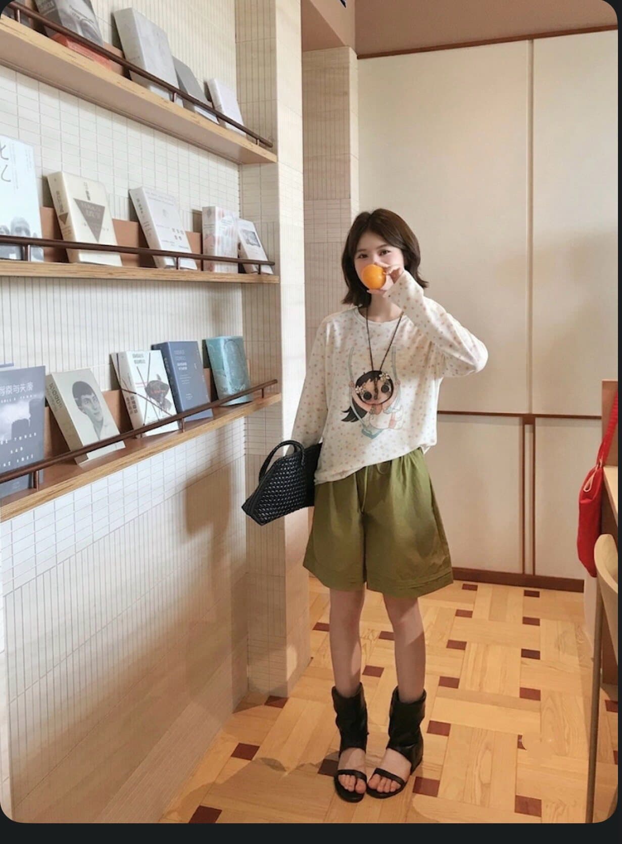 여성 의류 한국 스타일 여름 빛 Tulle 새로운 긴팔 블라우스 여성 작은 옥 프린트 스타 포인트 소매 티셔츠 맨위 여성 이미지 2